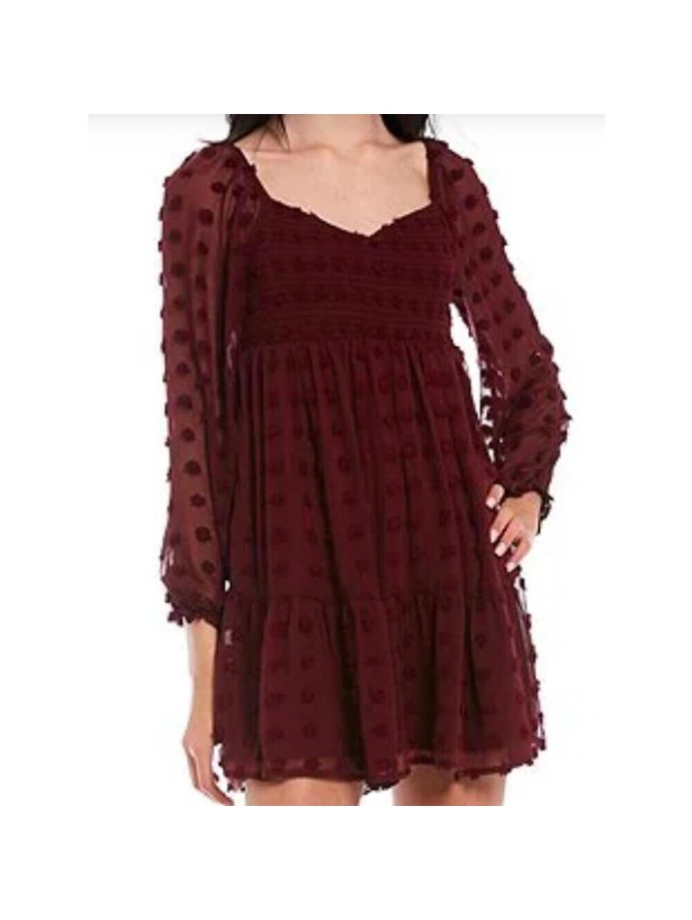 Midnight Doll | Burgundy Party Dress | Size Large | 1017
